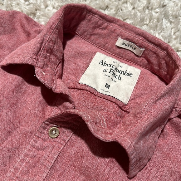 Red Abercrombie & Fitch Long Sleeve Shirt - Size M - Picture 4 of 4